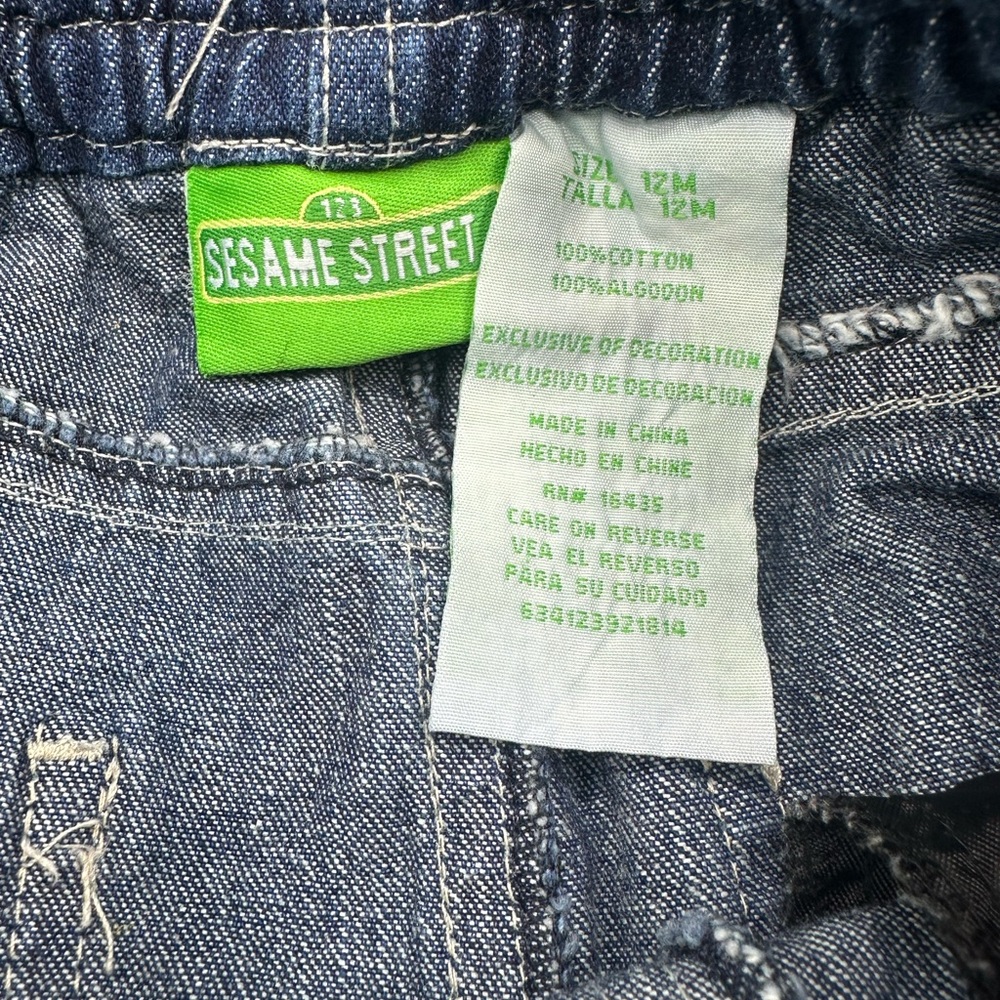 Vintage Sesame Street Cycle Club Denim Jeans Size 12 Months Boys Y2K - Picture 5 of 5